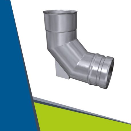 INOX elbow with support 93° D80